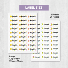 Load image into Gallery viewer, Custom Personalized Waterproof Name Label Sticker, Name Labels Name Stickers, Name Label Stickers for Kids School Daycare Camp, Stick On Labels, Iron On Labels, Shoe Labels, Shoe Stickers, Labels for Shoes, Stickers for Shoes, Clothing Labels, Clothing Stickers, Gift for Kids, Back to School
