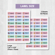 Load image into Gallery viewer, Custom Personalized Waterproof Name Label Sticker, Name Labels Name Stickers, Name Label Stickers for Kids School Daycare Camp, Stick On Labels, Iron On Labels, Shoe Labels, Shoe Stickers, Labels for Shoes, Stickers for Shoes, Clothing Labels, Clothing Stickers, Gift for Kids, Back to School
