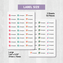 Load image into Gallery viewer, Custom Personalized Waterproof Name Label Sticker, Name Labels Name Stickers, Name Label Stickers for Kids School Daycare Camp, Stick On Labels, Iron On Labels, Shoe Labels, Shoe Stickers, Labels for Shoes, Stickers for Shoes, Clothing Labels, Clothing Stickers, Gift for Kids, Back to School
