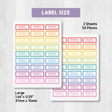 Load image into Gallery viewer, Custom Personalized Waterproof Name Label Sticker, Name Labels Name Stickers, Name Label Stickers for Kids School Daycare Camp, Stick On Labels, Iron On Labels, Shoe Labels, Shoe Stickers, Labels for Shoes, Stickers for Shoes, Clothing Labels, Clothing Stickers, Gift for Kids, Back to School
