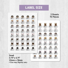 Load image into Gallery viewer, Iron-On Clothing Name Label Stickers - Puppy Banner
