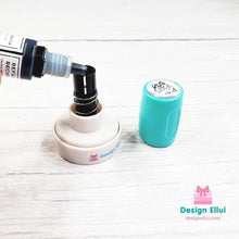 Load image into Gallery viewer, custom clothing stamp, custom name stamp, personalized clothing stamp, personalized name stamp, clothing name stamp, name clothing stamp, pre-inked stamp, self-inking stamp, flash stamp, textile stamp, fabric stamp, clothes stamp, diaper stamp, school stamp, daycare stamp, camp stamp, name stamp, refill ink
