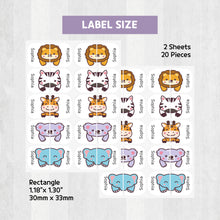 Load image into Gallery viewer, Custom Personalized Waterproof Name Label Sticker, Name Labels Name Stickers, Name Label Stickers for Kids School Daycare Camp, Stick On Labels, Iron On Labels, Shoe Labels, Shoe Stickers, Labels for Shoes, Stickers for Shoes, Clothing Labels, Clothing Stickers, Gift for Kids, Back to School
