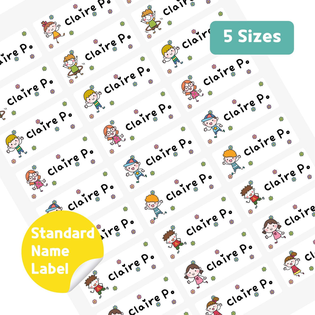Standard Waterproof Name Label Stickers - Children