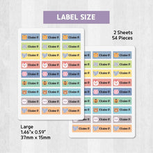 Load image into Gallery viewer, Iron-On Clothing Name Label Stickers - Color Animals
