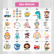 Load image into Gallery viewer, Cotton Canvas Drawstring Backpack, Custom Personalized Sack, Pouch Bag, Lunch Bag, Clothing Bag, Shoes Bag, Sports Bag, School Bag, Swim wear Bag, Travel Bag, for Kids, School, Daycare, Camp
