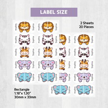 Load image into Gallery viewer, Custom Personalized Waterproof Name Label Sticker, Name Labels Name Stickers, Name Label Stickers for Kids School Daycare Camp, Stick On Labels, Iron On Labels, Shoe Labels, Shoe Stickers, Labels for Shoes, Stickers for Shoes, Clothing Labels, Clothing Stickers, Gift for Kids, Back to School
