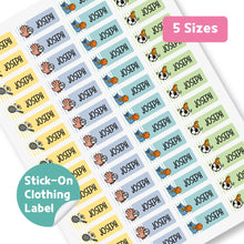 Load image into Gallery viewer, Stick-On Clothing Name Label Stickers - Sports with Stripes
