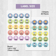 Load image into Gallery viewer, Stick-On Clothing Name Label Stickers - Color Animals

