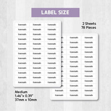 Load image into Gallery viewer, Iron-On Clothing Name Label Stickers - Basic White
