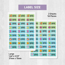 Load image into Gallery viewer, Standard Waterproof Name Label Stickers - Sea Animal
