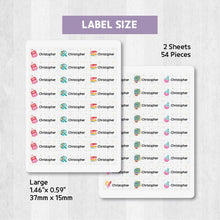 Load image into Gallery viewer, Stick-On Clothing Name Label Stickers - School
