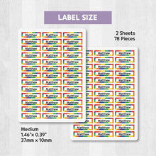 Load image into Gallery viewer, Stick-On Clothing Name Label Stickers - Blocks

