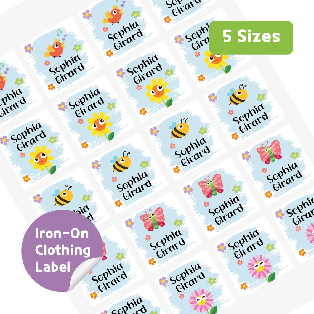 Iron-On Clothing Name Label Stickers - Spring