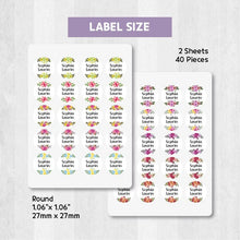 Load image into Gallery viewer, Stick-On Clothing Name Label Stickers - Floral Wreath
