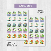 Load image into Gallery viewer, Standard Waterproof Name Label Stickers - Sports Ribbon
