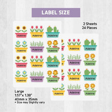 Load image into Gallery viewer, Stick-On Clothing Name Label Stickers - Flower Pot
