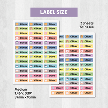Load image into Gallery viewer, Custom Personalized Waterproof Name Label Sticker, Name Labels Name Stickers, Name Label Stickers for Kids School Daycare Camp, Stick On Labels, Iron On Labels, Shoe Labels, Shoe Stickers, Labels for Shoes, Stickers for Shoes, Clothing Labels, Clothing Stickers, Gift for Kids, Back to School
