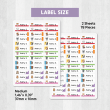 Load image into Gallery viewer, Custom Personalized Waterproof Name Label Sticker, Name Labels Name Stickers, Name Label Stickers for Kids School Daycare Camp, Stick On Labels, Iron On Labels, Shoe Labels, Shoe Stickers, Labels for Shoes, Stickers for Shoes, Clothing Labels, Clothing Stickers, Gift for Kids, Back to School

