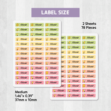 Load image into Gallery viewer, Custom Personalized Waterproof Name Label Sticker, Name Labels Name Stickers, Name Label Stickers for Kids School Daycare Camp, Stick On Labels, Iron On Labels, Shoe Labels, Shoe Stickers, Labels for Shoes, Stickers for Shoes, Clothing Labels, Clothing Stickers, Gift for Kids, Back to School
