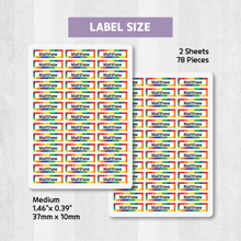 Load image into Gallery viewer, Custom Personalized Waterproof Name Label Sticker, Name Labels Name Stickers, Name Label Stickers for Kids School Daycare Camp, Stick On Labels, Iron On Labels, Shoe Labels, Shoe Stickers, Labels for Shoes, Stickers for Shoes, Clothing Labels, Clothing Stickers, Gift for Kids, Back to School
