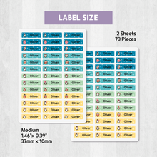 Load image into Gallery viewer, Custom Personalized Waterproof Name Label Sticker, Name Labels Name Stickers, Name Label Stickers for Kids School Daycare Camp, Stick On Labels, Iron On Labels, Shoe Labels, Shoe Stickers, Labels for Shoes, Stickers for Shoes, Clothing Labels, Clothing Stickers, Gift for Kids, Back to School
