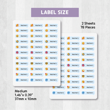 Load image into Gallery viewer, Custom Personalized Waterproof Name Label Sticker, Name Labels Name Stickers, Name Label Stickers for Kids School Daycare Camp, Stick On Labels, Iron On Labels, Shoe Labels, Shoe Stickers, Labels for Shoes, Stickers for Shoes, Clothing Labels, Clothing Stickers, Gift for Kids, Back to School
