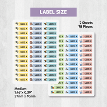 Load image into Gallery viewer, Custom Personalized Waterproof Name Label Sticker, Name Labels Name Stickers, Name Label Stickers for Kids School Daycare Camp, Stick On Labels, Iron On Labels, Shoe Labels, Shoe Stickers, Labels for Shoes, Stickers for Shoes, Clothing Labels, Clothing Stickers, Gift for Kids, Back to School
