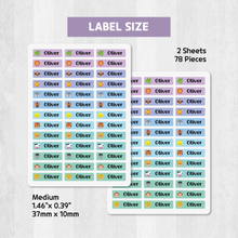 Load image into Gallery viewer, Custom Personalized Waterproof Name Label Sticker, Name Labels Name Stickers, Name Label Stickers for Kids School Daycare Camp, Stick On Labels, Iron On Labels, Shoe Labels, Shoe Stickers, Labels for Shoes, Stickers for Shoes, Clothing Labels, Clothing Stickers, Gift for Kids, Back to School

