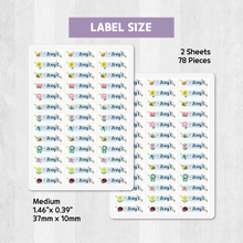 Load image into Gallery viewer, Custom Personalized Waterproof Name Label Sticker, Name Labels Name Stickers, Name Label Stickers for Kids School Daycare Camp, Stick On Labels, Iron On Labels, Shoe Labels, Shoe Stickers, Labels for Shoes, Stickers for Shoes, Clothing Labels, Clothing Stickers, Gift for Kids, Back to School
