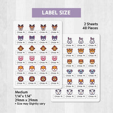Load image into Gallery viewer, Iron-On Clothing Name Label Stickers - Animal Banner
