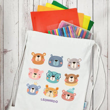 Load image into Gallery viewer, custom bag, personalized bag, cotton bag, canvas bag, cotton pouch, pouch bag, cotton canvas pouch bag, zipper bag, zippered bag, shoulder bag, shopper bag, handbag, tote bag, diaper bag, eco bag, snack bag, lunch bag, shoe bag, clothes bag, cosmetic bag, toiletry bag, custom cosmetic bag, personalized cosmetic bag, canvas drawstring bag, drawstring pouch, backpack, kids, school, kinder, daycare, camp
