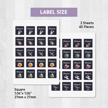 Load image into Gallery viewer, Iron-On Clothing Name Label Stickers - Space
