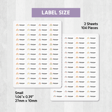 Load image into Gallery viewer, Custom Personalized Waterproof Name Label Sticker, Name Labels Name Stickers, Name Label Stickers for Kids School Daycare Camp, Stick On Labels, Iron On Labels, Shoe Labels, Shoe Stickers, Labels for Shoes, Stickers for Shoes, Clothing Labels, Clothing Stickers, Gift for Kids, Back to School
