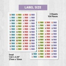 Load image into Gallery viewer, Custom Personalized Waterproof Name Label Sticker, Name Labels Name Stickers, Name Label Stickers for Kids School Daycare Camp, Stick On Labels, Iron On Labels, Shoe Labels, Shoe Stickers, Labels for Shoes, Stickers for Shoes, Clothing Labels, Clothing Stickers, Gift for Kids, Back to School
