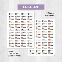 Load image into Gallery viewer, Custom Personalized Waterproof Name Label Sticker, Name Labels Name Stickers, Name Label Stickers for Kids School Daycare Camp, Stick On Labels, Iron On Labels, Shoe Labels, Shoe Stickers, Labels for Shoes, Stickers for Shoes, Clothing Labels, Clothing Stickers, Gift for Kids, Back to School
