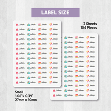 Load image into Gallery viewer, Custom Personalized Waterproof Name Label Sticker, Name Labels Name Stickers, Name Label Stickers for Kids School Daycare Camp, Stick On Labels, Iron On Labels, Shoe Labels, Shoe Stickers, Labels for Shoes, Stickers for Shoes, Clothing Labels, Clothing Stickers, Gift for Kids, Back to School
