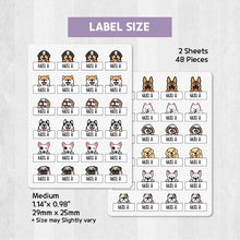 Load image into Gallery viewer, Stick-On Clothing Name Label Stickers - Puppy Banner
