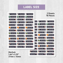 Load image into Gallery viewer, Iron-On Clothing Name Label Stickers - Space
