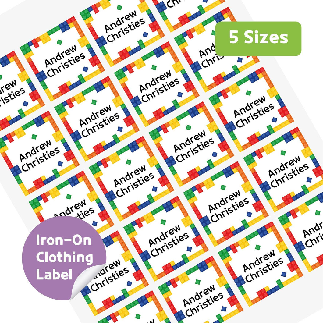 Iron-On Clothing Name Label Stickers - Blocks