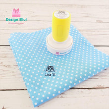 Load image into Gallery viewer, custom clothing stamp, custom name stamp, personalized clothing stamp, personalized name stamp, clothing name stamp, name clothing stamp, pre-inked stamp, self-inking stamp, flash stamp, textile stamp, fabric stamp, clothes stamp, diaper stamp, school stamp, daycare stamp, camp stamp, name stamp, refill ink
